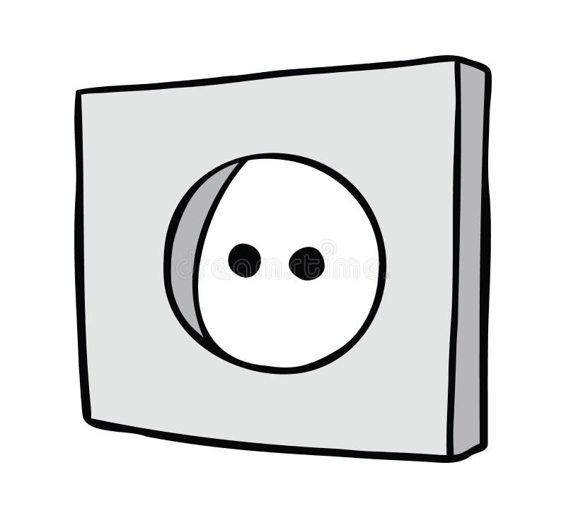 Cartoon Vector Illustration of Electrical Outlet Stock Vector