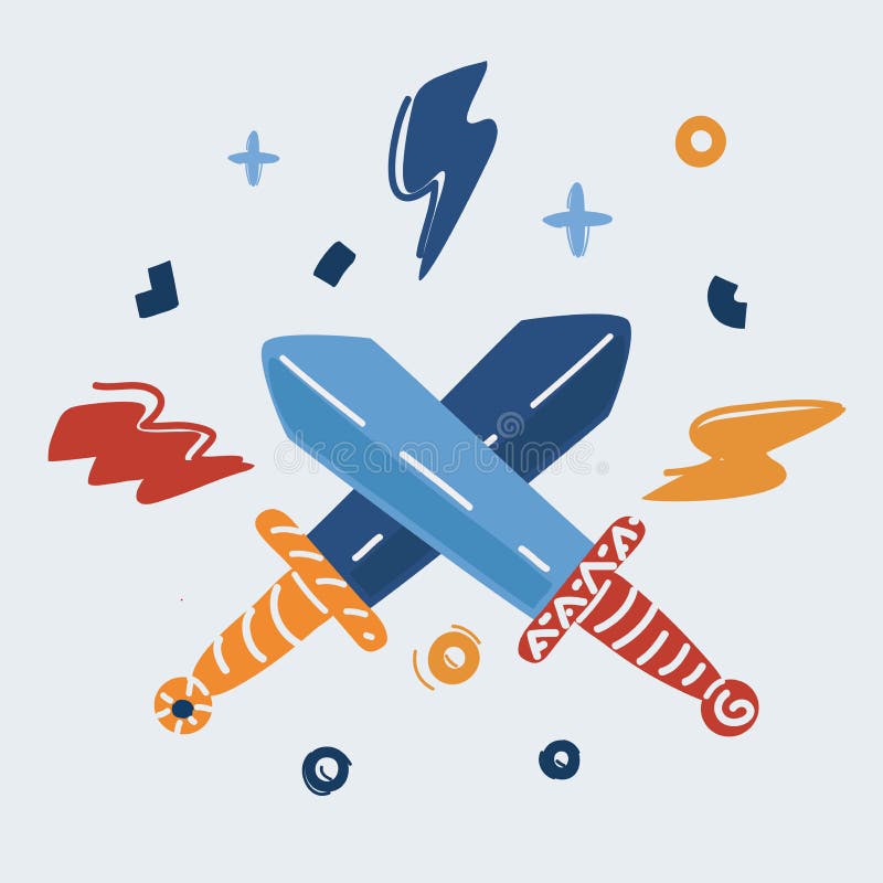 Vector illustration of Fight of sword. royalty free illustration