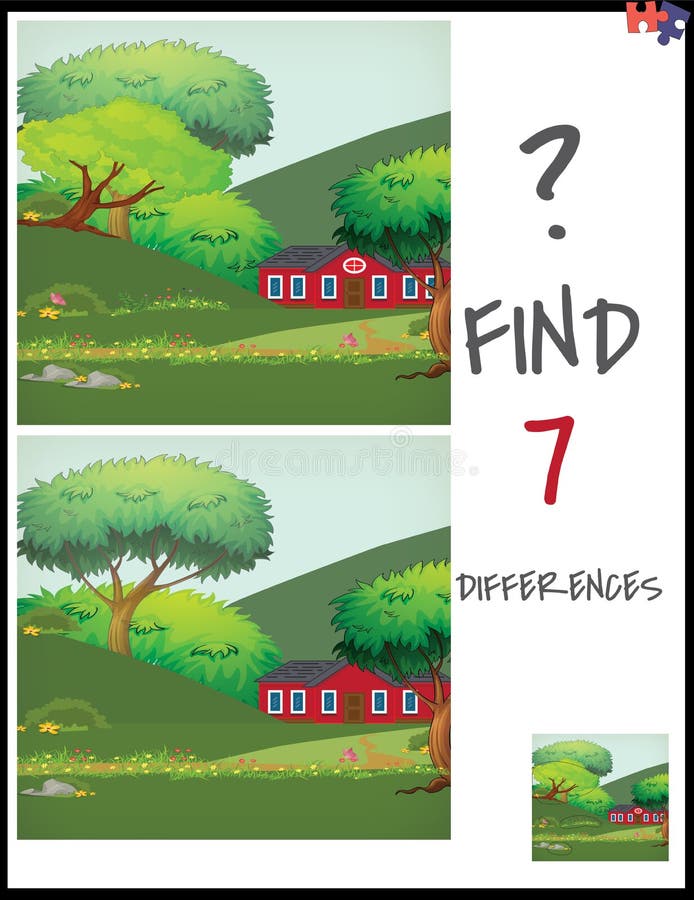 Cartoon Vector Illustration of Find the Differences Between Pict stock illustration Cartoon Vector Illustration of Find the Differences Between Pict stock illustration