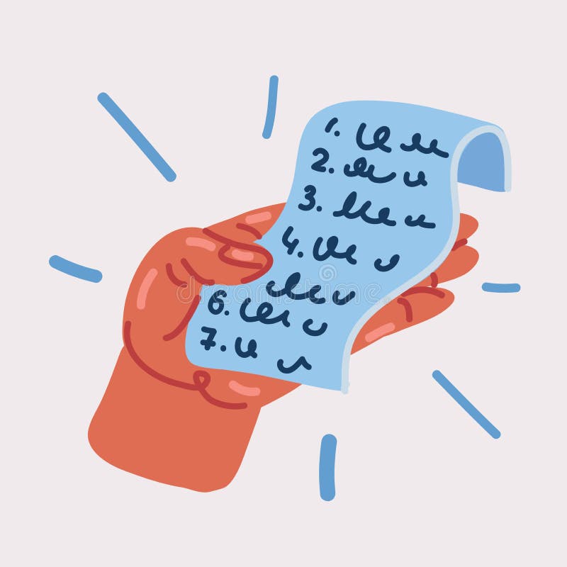 Vector illustration of Hand holding checklist stock illustration