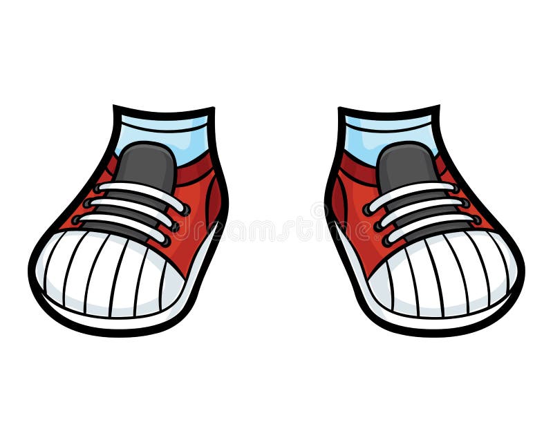 Cartoon vector illustration for kids, Sneakers royalty free illustration