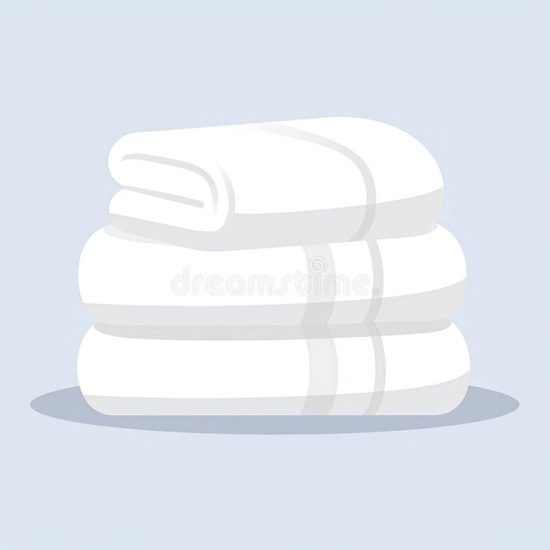 Cartoon vector illustration of stack of white towels on white background stock illustration