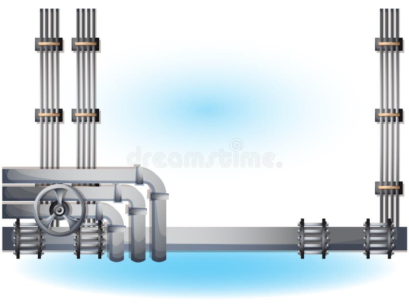 Cartoon Vector Illustration Water Pipe Wall with Separated Layers Stock