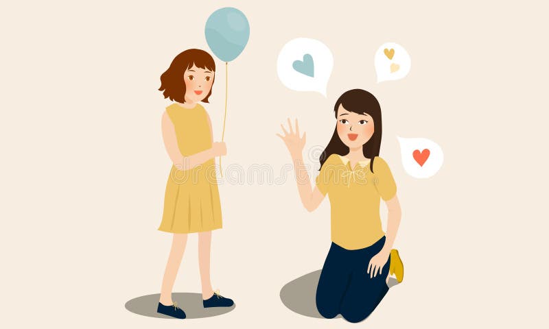 Cartoon  illustration of mother talking to child with balloon. Cartoon  illustration of mother talking to child with balloon