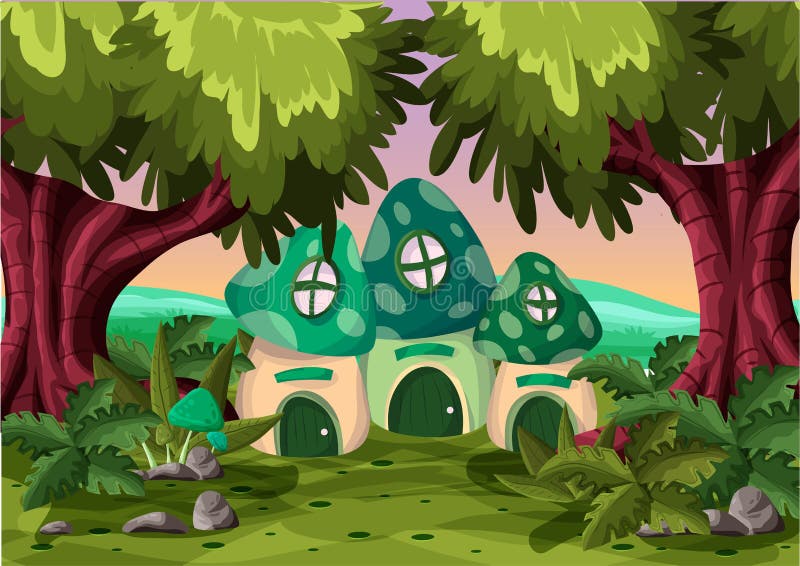 Cartoon vector mushroom house with separated layers stock illustration Cartoon vector mushroom house with separated layers stock illustration