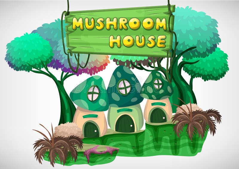 Download Cartoon Vector Mushroom House With Separated Layers Stock ...