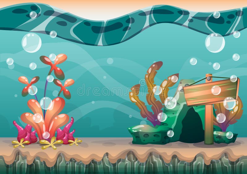 Cartoon Vector Underwater Background with Separated Layers for Game Art and  Animation Stock Vector - Illustration of design, cartoon: 79302200