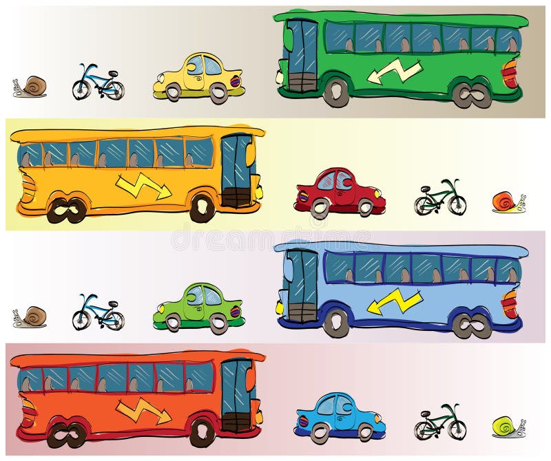 Cartoon vehicles stock illustration
