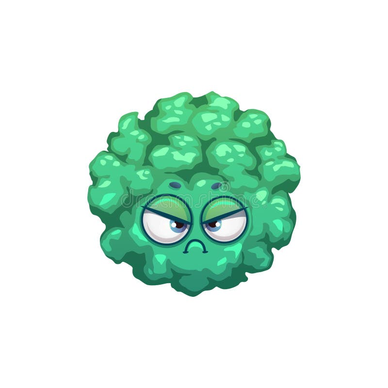 Cartoon virus cell vector icon, knobby bacteria vector illustration