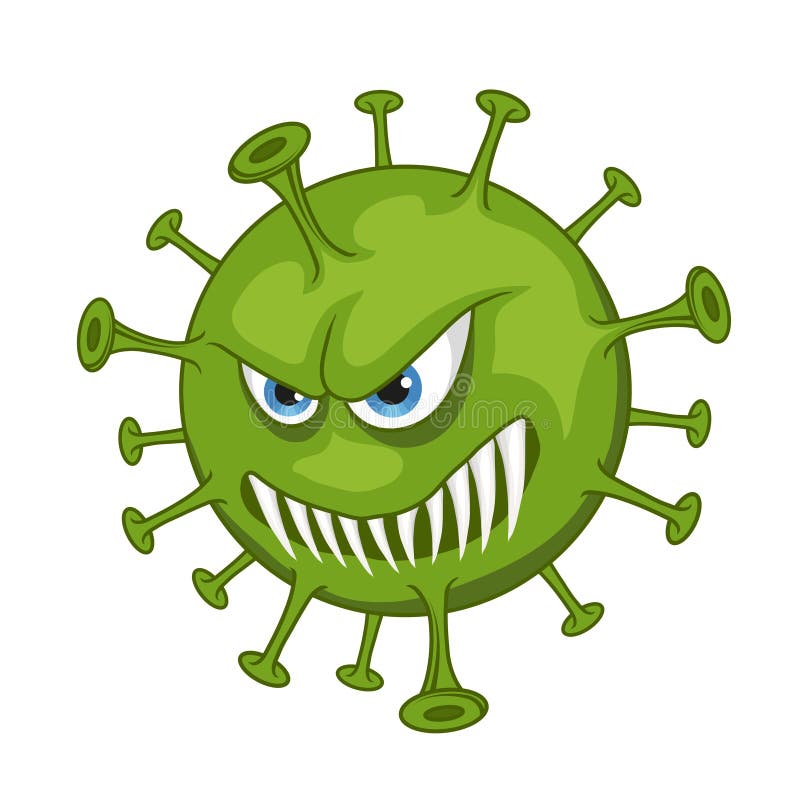 Virus Cartoon Angry Cute Funny Stock Vector - Illustration ...