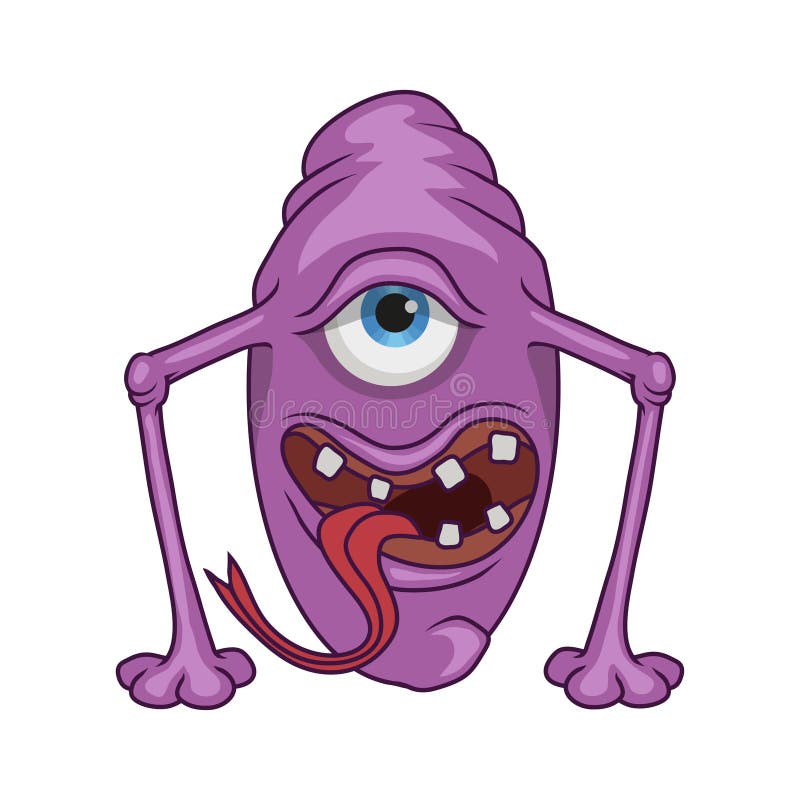 Cartoon virus. Funny micro Virus. stock illustration