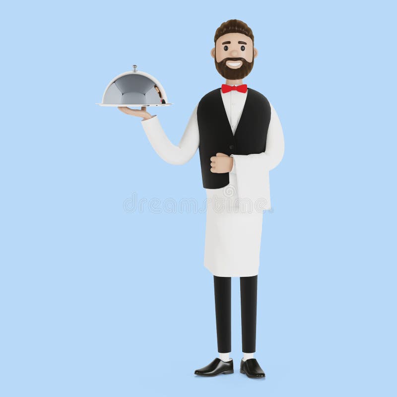 Cartoon Waiter with a Tray. Stock Illustration - Illustration of portrait, platter: 190517753 Cartoon Waiter with a Tray. Stock Illustration - Illustration of portrait, platter: 190517753