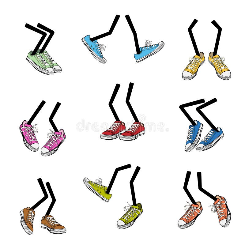 Cartoon walking feet stock vector. Illustration of isolated - 60461803