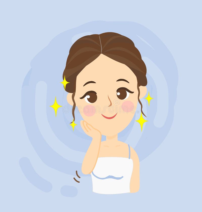 Cartoon Wash the Face and Care Skin. Stock Vector - Illustration of fresh,  ghost: 238120082