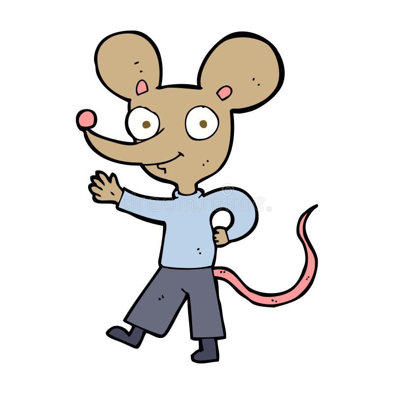 cartoon waving mouse