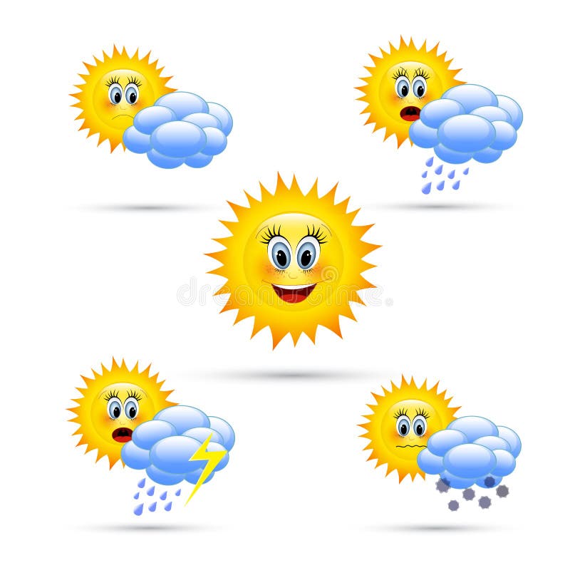 Cartoon weather icons. stock vector. Illustration of forecast 52638789
