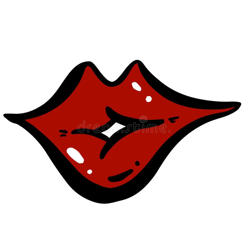 Cartoon Weird Scary Mouth and Lips in Vector Stock Vector