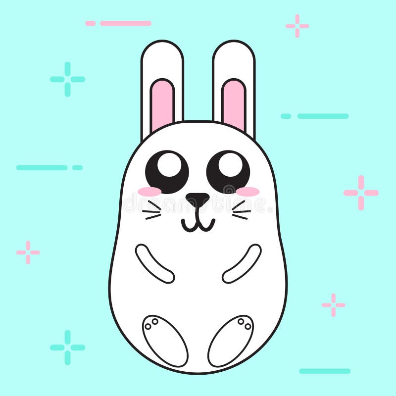 Cartoon White Animal Character Cute Stock Illustration Illustration