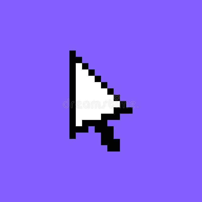 Cartoon White Pixel Computer Cursor Pointer UI Element. Vector. Cartoon White Pixel Computer Cursor Pointer UI Element Technology Pc Concept Flat Design Style. Vector illustration