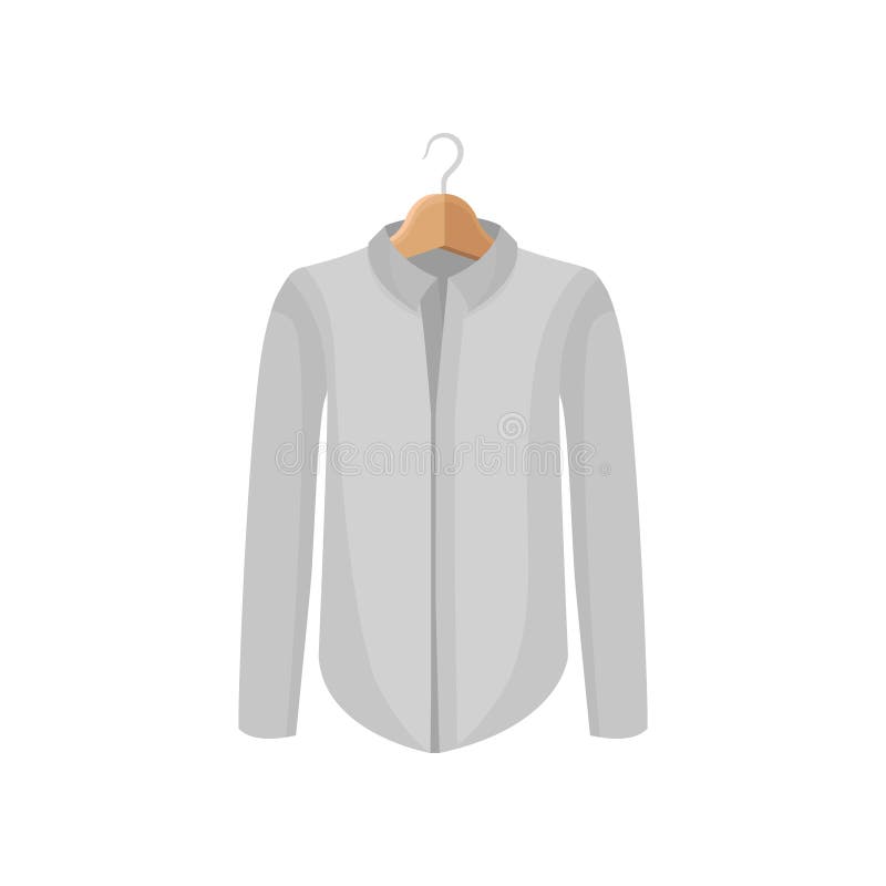 Cartoon White Shirt on Clothes Hanger. Fashion Concept. Stock Vector ...
