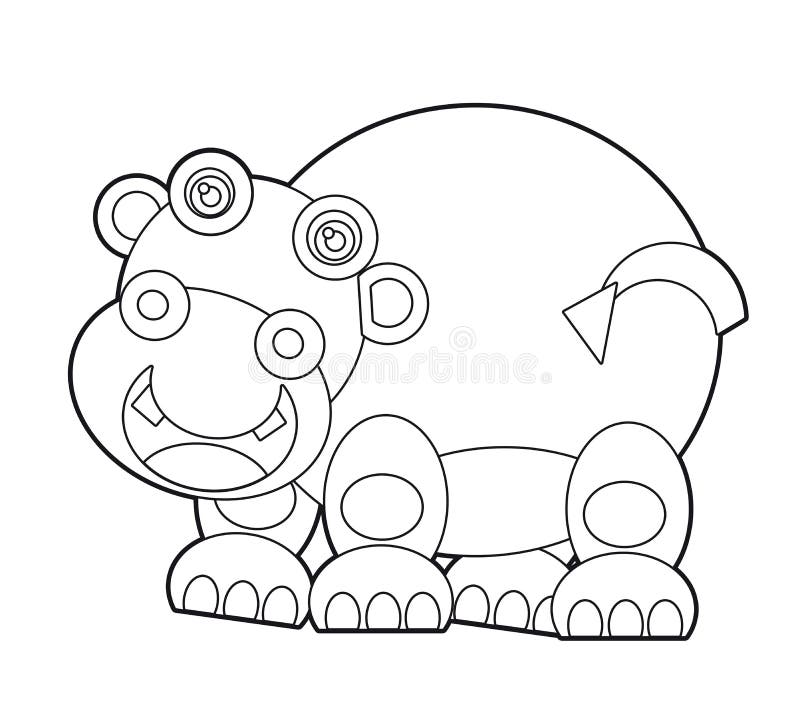 Cartoon Wild Animal - Coloring Page for the Children Stock Illustration ...
