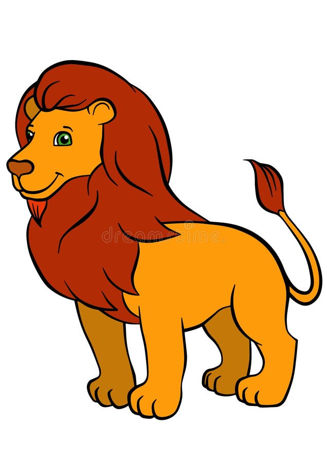 Cartoon Wild Animals for Kids. Cute Beautiful Lion. Stock Vector -  Illustration of animals, beautiful: 71212326