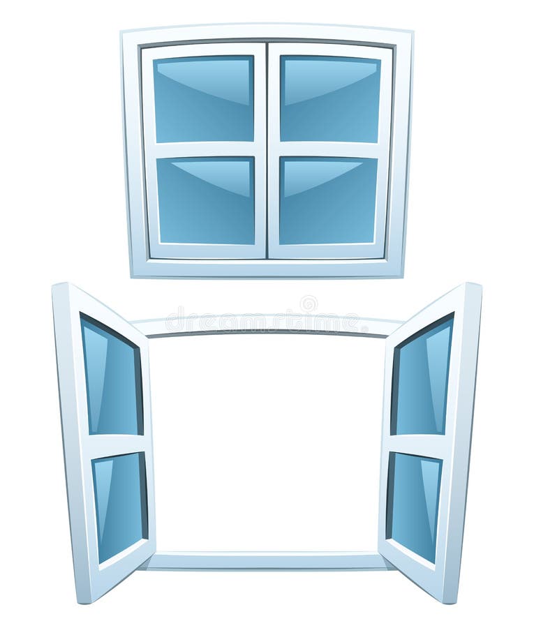 Cartoon windows vector illustration Cartoon windows vector illustration