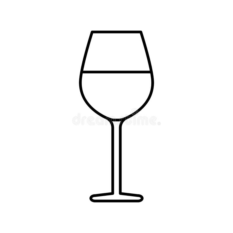 Cartoon Wine Glass Icon Isolated on White Background Stock Vector -  Illustration of line, vector: 145039600
