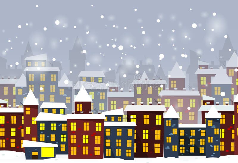 Cartoon winter city