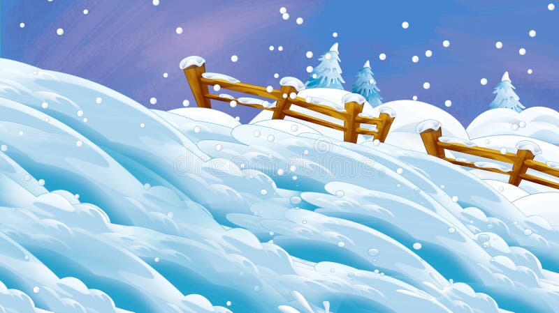 photo Background Cartoon Winter Scene cartoon winter scene stock