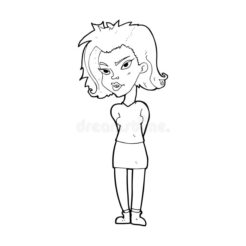 Cartoon woman stock illustration. Illustration of quirky 37027549