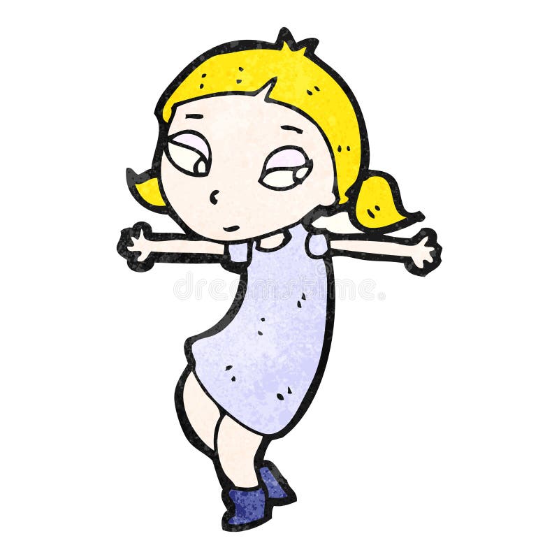 Dancing blond girl cartoon stock vector. Illustration of speaking