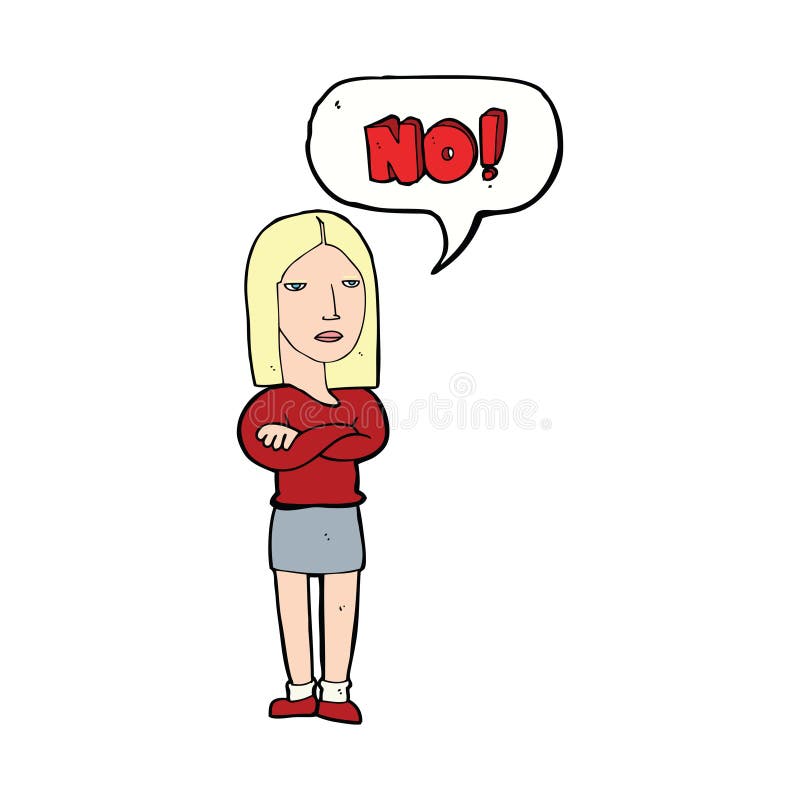 cartoon woman saying no