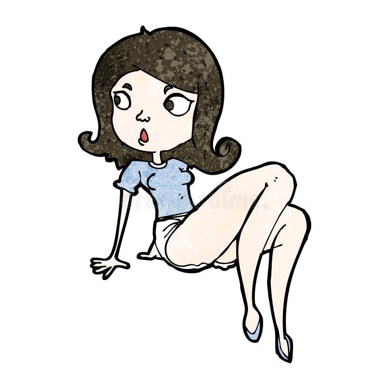 cartoon woman in shorts and tee shirt