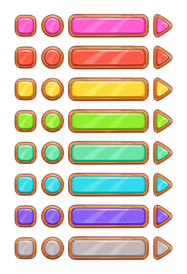 Wooden buttons for game stock illustration. Illustration of icon - 37246771