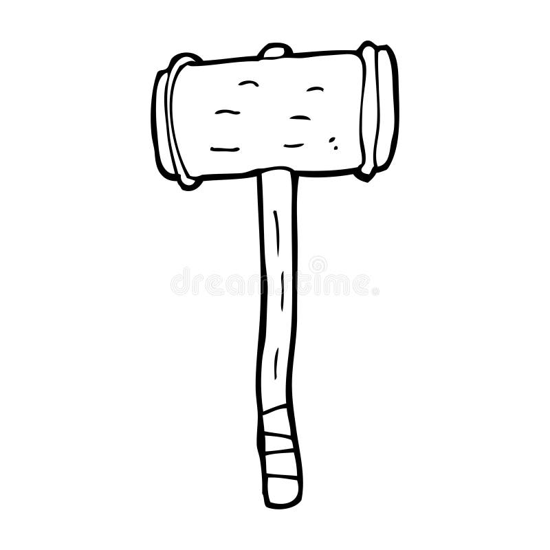 Cartoon wooden hammer stock illustration. Illustration of clip 37021597
