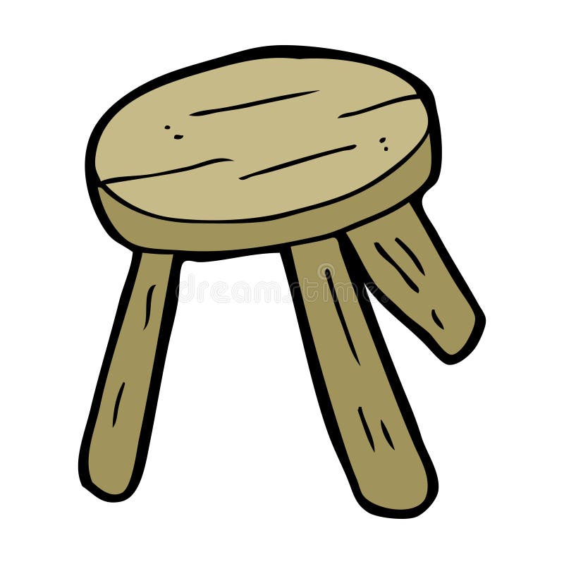 cartoon wooden stool