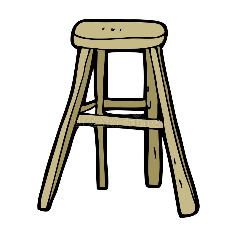 Cartoon wooden stool stock vector. Illustration of drawing 37016663