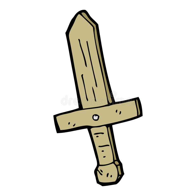 cartoon wooden sword