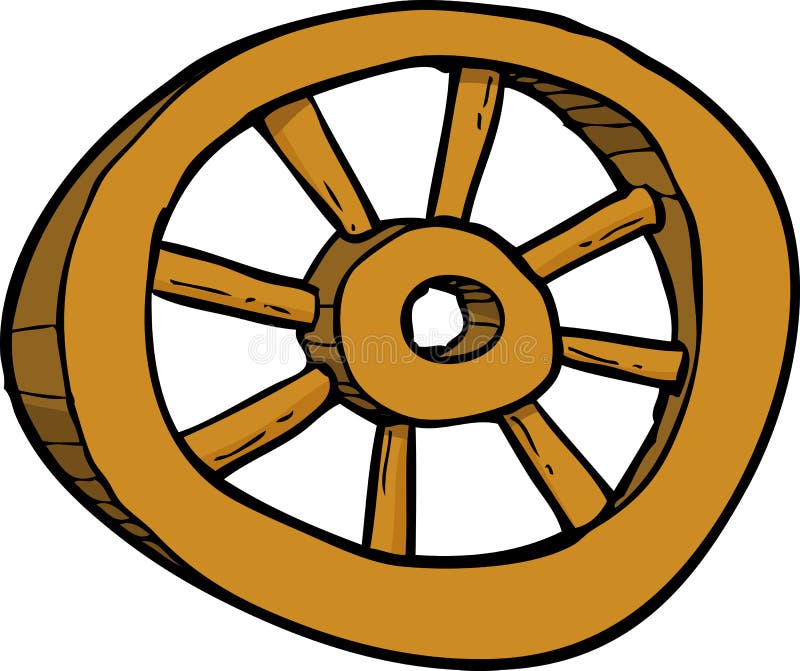 Cartoon wooden wheel. 