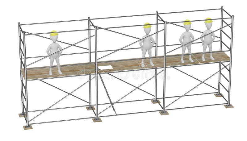 Cartoon Workers on Scaffolding - Dont Working Stock Illustration -  Illustration of commercial, character: 24911794