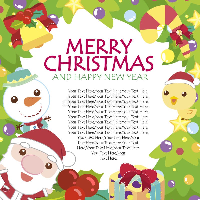 Cartoon xmas card stock vector. Illustration of banner - 27771144