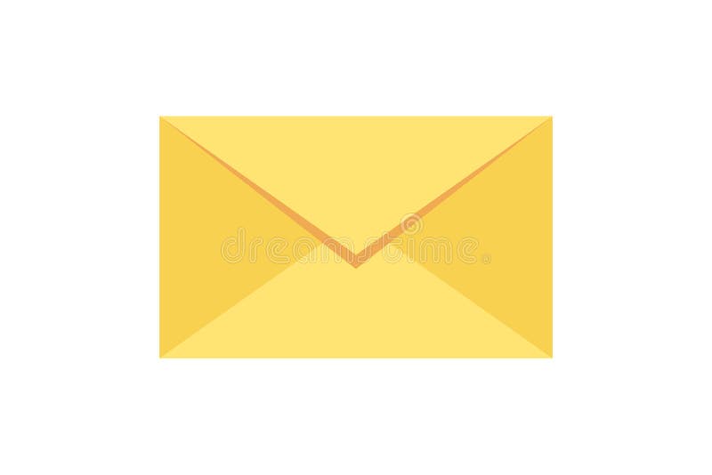 Cartoon Yellow Envelope on White. Full Isolated Stock Illustration -  Illustration of address, contact: 181620830