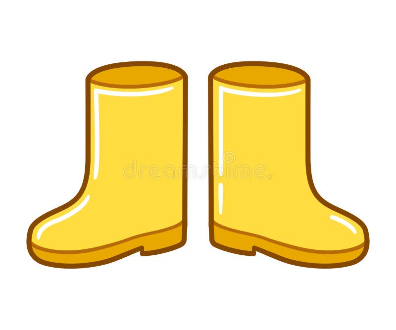 Cartoon yellow rain boots stock vector. Illustration of high 131321824