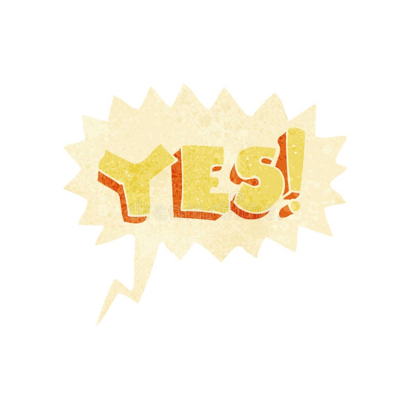 Cartoon Yes Symbol with Speech Bubble Stock Illustration - Illustration ...