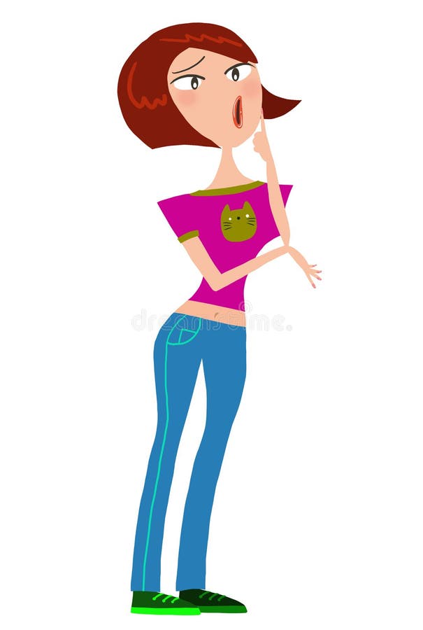 A cartoon young girl stock illustration