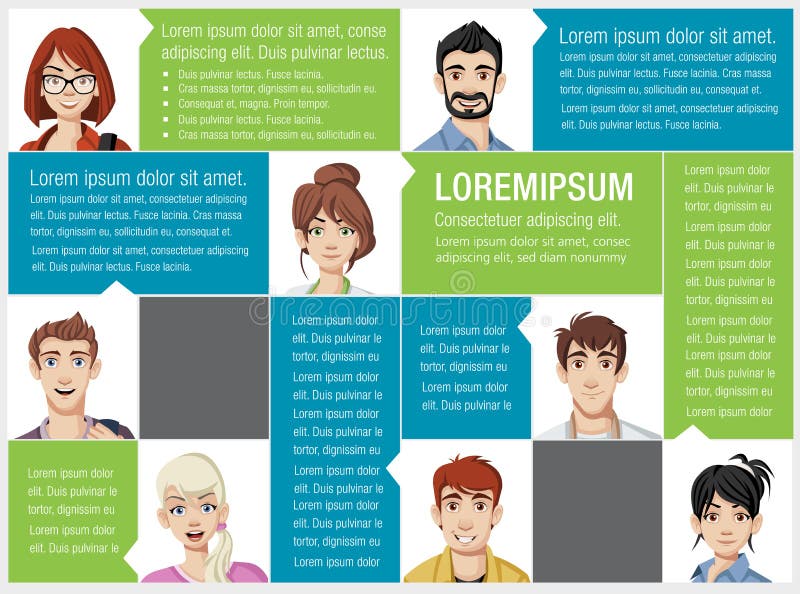 Cartoon young people. royalty free illustration