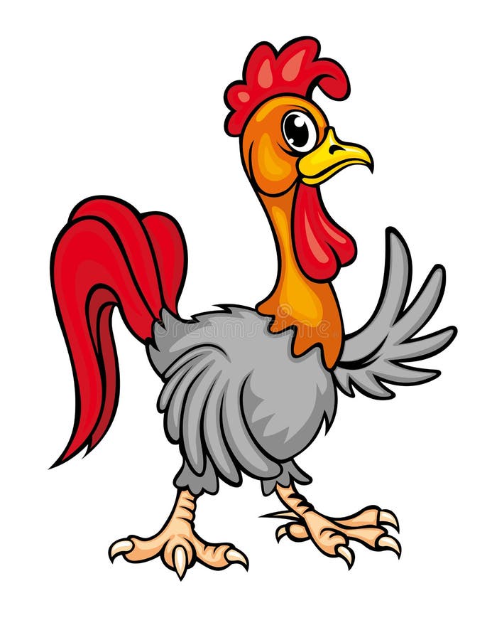 Cartoon young rooster