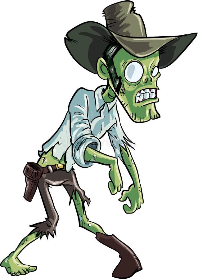 Cartoon zombie cowboy stock illustration. Illustration of face - 45830916