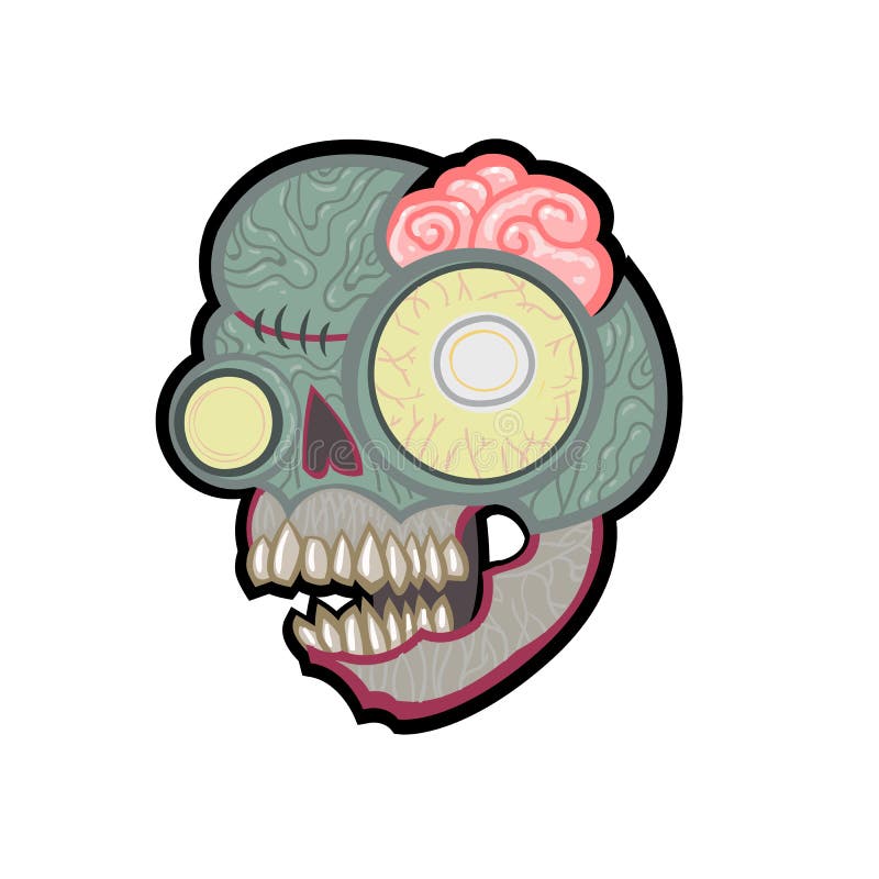 Cartoon Zombie Head. Vector Illustration. Stock Vector - Illustration